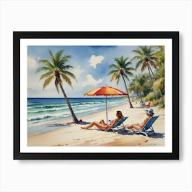 Summer Sun Ocean Beach Art Print