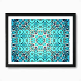 Abstraction Blue Watercolor And Alcohol Ink Pattern And Texture 3 Art Print