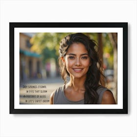 Portrait Of A Young Woman Smiling Eyes Art Print