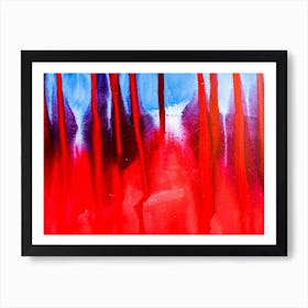 Abstract Painting, Acrylic On Canvas, Red Color 4 Art Print