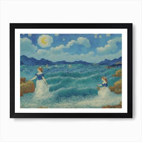 Swimming In The Sea 1800s 1 Art Print