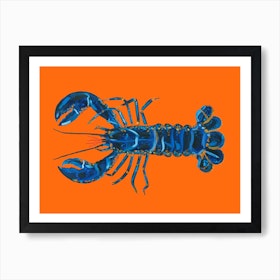 Lobster On Orange Kitchen Art Print