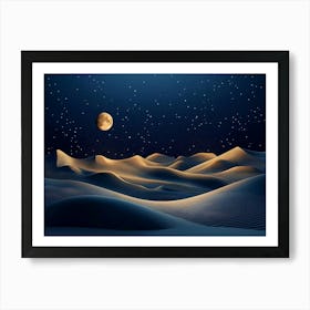 Sand Dunes At Night Poster