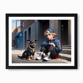 Boy And His Dog Art Print