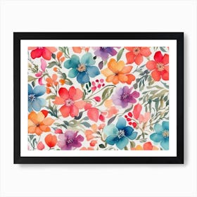 Watercolor Flowers 5 Art Print