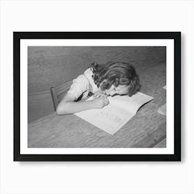 Untitled Photo, Possibly Related To Schoolgirl At The Fsa (Farm Security Administration) Farm Workers Camp Art Print