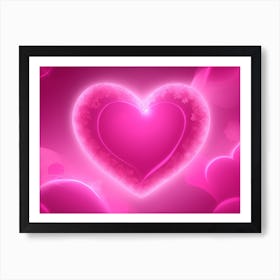 A Glowing Pink Heart Vibrant Horizontal Composition 86 Art Print