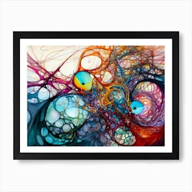 Swirling Vortexes In Abstract Colors Art Print