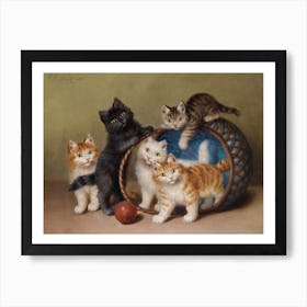 The Red Ball And The Kittens, Sophie Sperlich Art Print