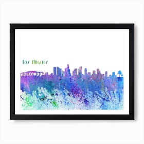 Los Angeles California Skyline Splash Art Print