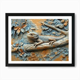 Lizard On A Branch Art Print