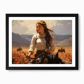 Woman Riding A Horse Art Print