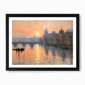 Sunset On The Seine 3 Art Print