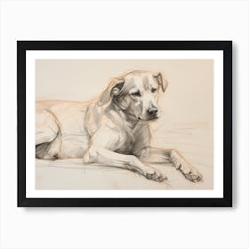 Labrador Retriever Sketch Art Print