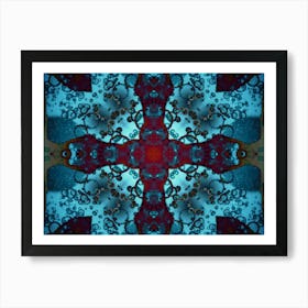 Alcohol Ink And Digital Processing Blue Pattern 3 Art Print