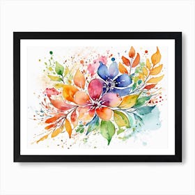 Watercolor Flowers 1 Art Print