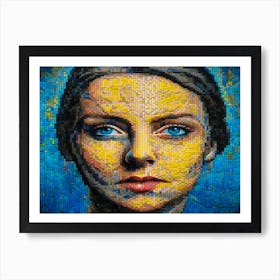 Ukrainian women against the war. Mosaic art. 7 Art Print