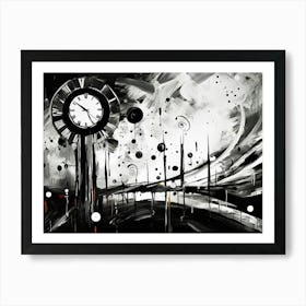 Time Abstract Black And White 6 Art Print