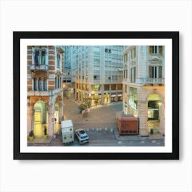 Night In Genoa, Italy Art Print