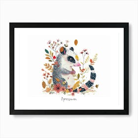 Little Floral Opossum 3 Poster Art Print