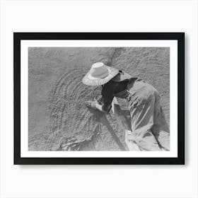 Untitled Photo, Possibly Related To Spanish American Women Plastering Adobe House, Chamisal, New Mexico Art Print