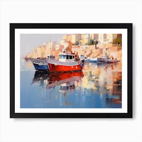 Boats In The Harbour Art Print