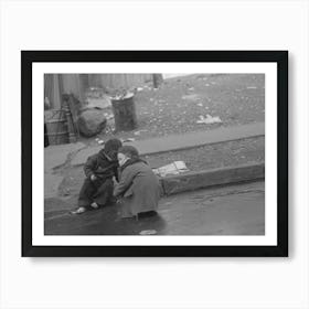 Children Playing In The Gutter On 139th Street Just East Of St, Anne S Avenue, Bronx, New York By Russell Lee Art Print