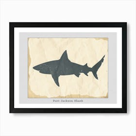 Port Jackson Shark Silhouette 3 Poster Art Print