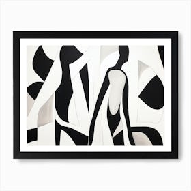 Abstract Black And White Painting Art Print