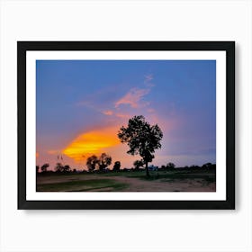 Sunset In A Field Art Print