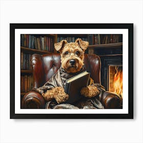 Classy Airedale At The Bar 3 Art Print