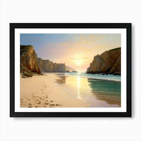 Morning Light At Porthcurno Art Print