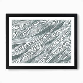 lines, bubbles and waves Art Print