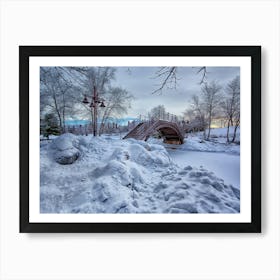 Bridge In The Snow Art Print