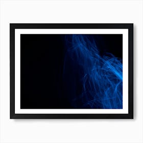 Glowing Abstract Curved Blue Lines 4 Art Print