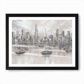 Melbourne City Skyline Art Print