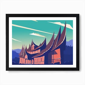 House Traditional Minangkabau Indonesia Architecture Rumah Gadang Indonesia Culture Asian Art Print