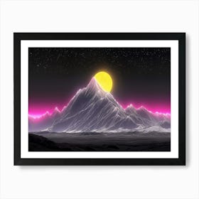 Night Sky With Mountains Art Print