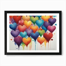 Rainbow Hearts 10 Art Print