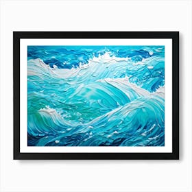 Abstract Ocean Scene At A Tropical Glacier Under Bright Daylight Nature Inspired Ripples Forming In (4) Art Print