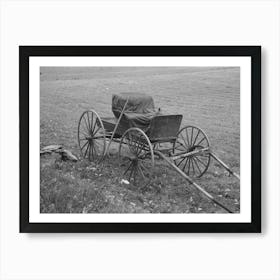 Old Buggy And Pitchfork On Farm Near Northampton, Massachusetts By Russell Lee Art Print