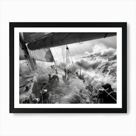 Sailor In Rough Seas Art Print