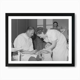 Doctor And Nurse Give Daughter Of Farm Worker Tick Fever Serum At The Fsa (Farm Security Administration) Labor Art Print