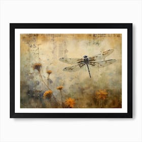 Dragonfly Illustration Meadow Watercolour 5 Poster