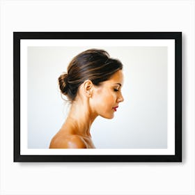 Side Profile Of Beautiful Woman Oil Painting 87 Art Print