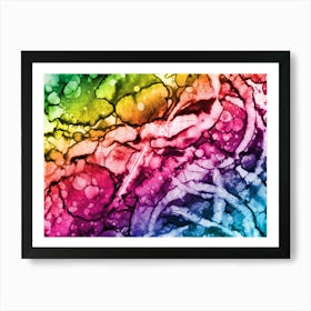 Abstraction Watercolor Colors Of The Rainbow Art Print