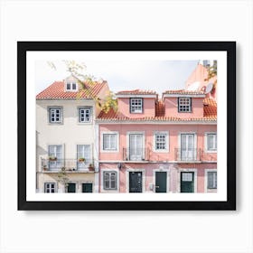 Pink Houses In Lisbon Art Print