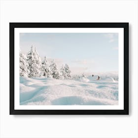 Snowy Landscape With Trees Art Print