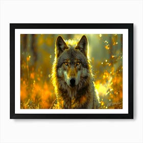 Wolf Dog - Golden Wolf Art Print