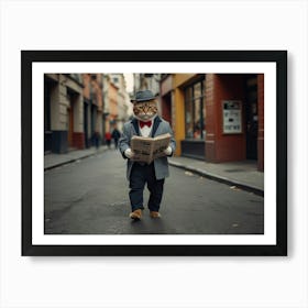 Cat In A Suit 4 Art Print